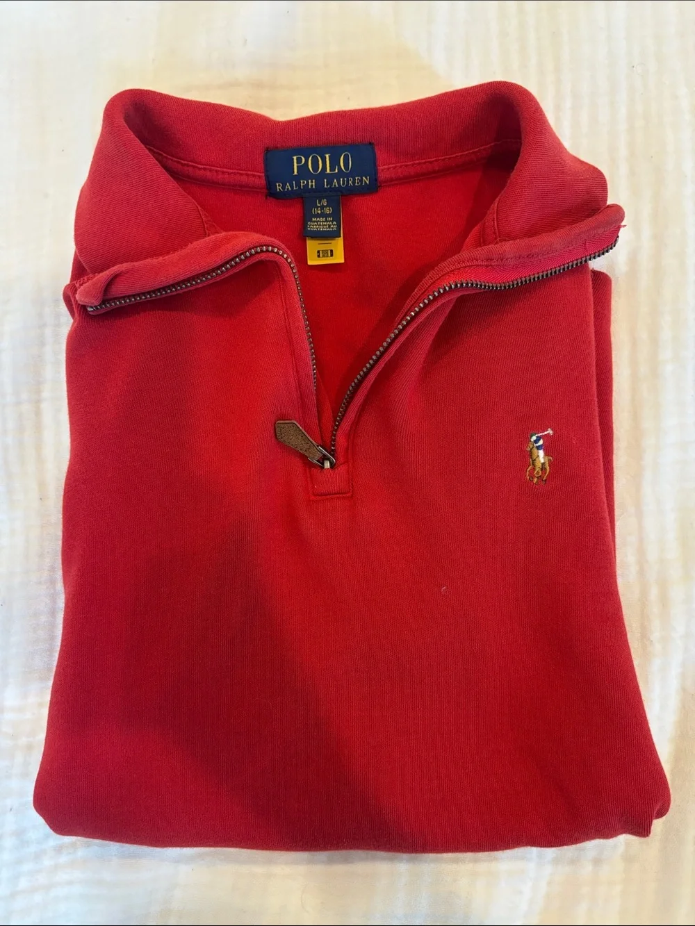 Ralph Lauren Crimson Quarter-Zip Pullover